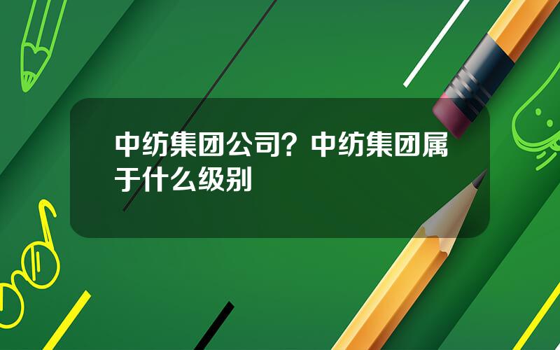 中纺集团公司？中纺集团属于什么级别