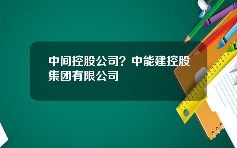 中间控股公司？中能建控股集团有限公司