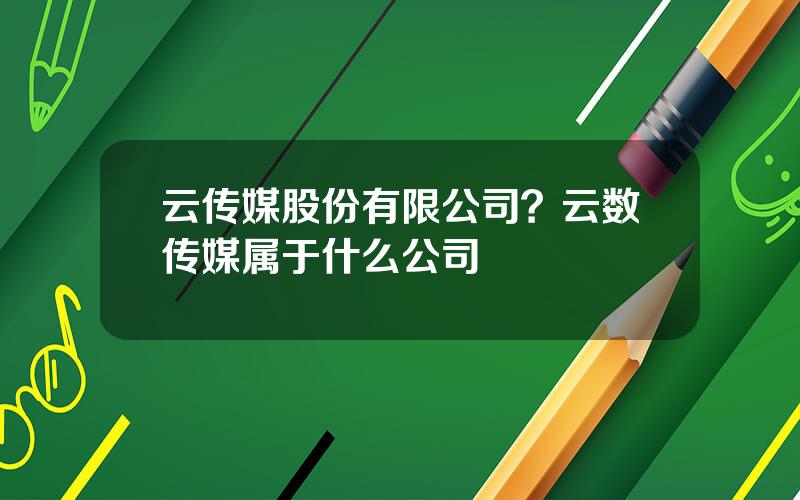 云传媒股份有限公司？云数传媒属于什么公司