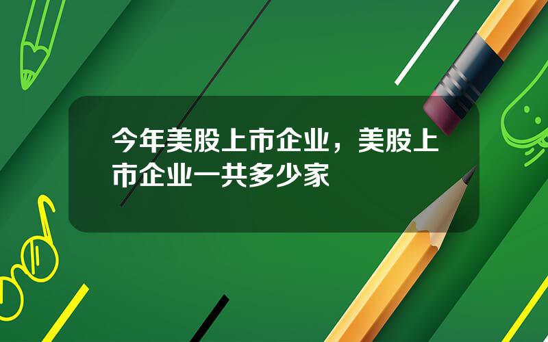 今年美股上市企业，美股上市企业一共多少家