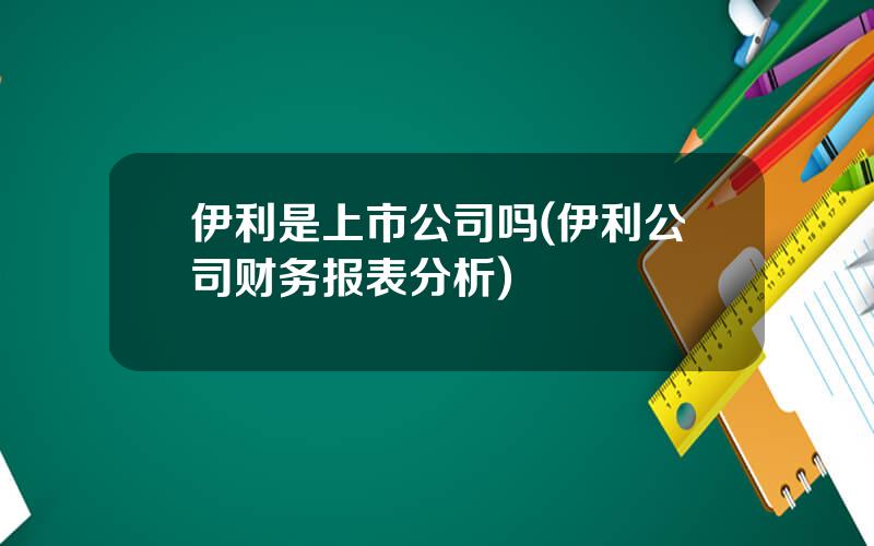 伊利是上市公司吗(伊利公司财务报表分析)