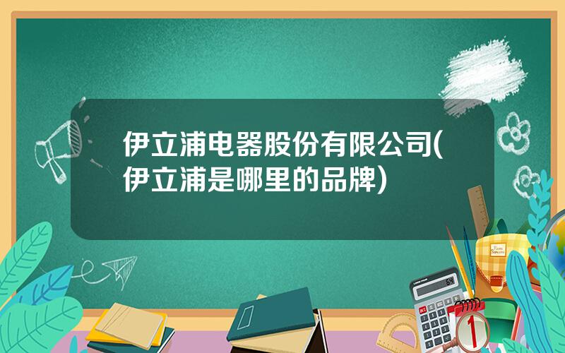 伊立浦电器股份有限公司(伊立浦是哪里的品牌)