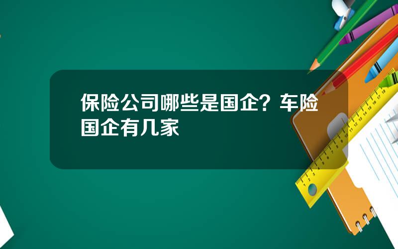 保险公司哪些是国企？车险国企有几家