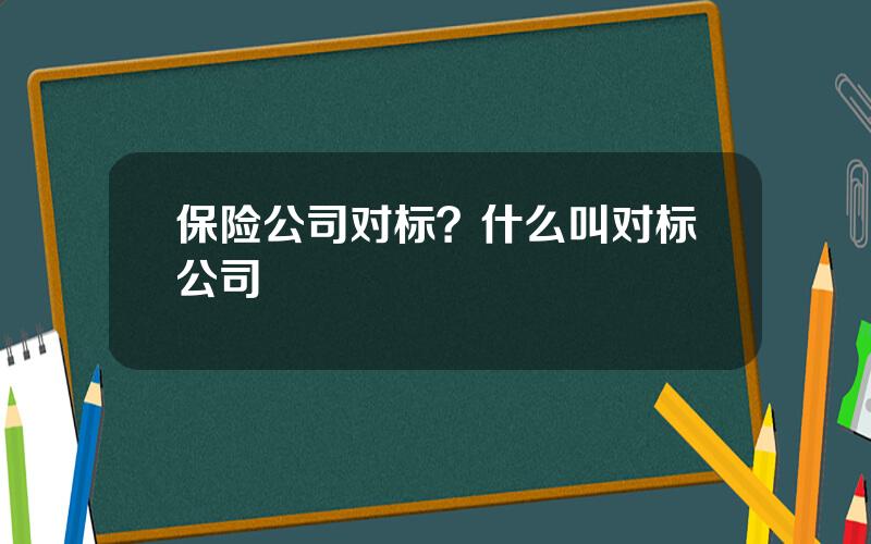 保险公司对标？什么叫对标公司