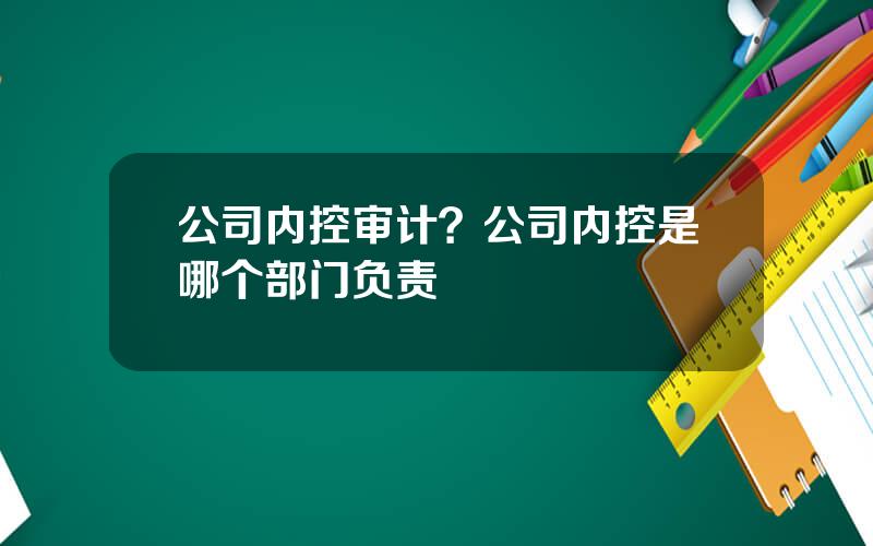 公司内控审计？公司内控是哪个部门负责