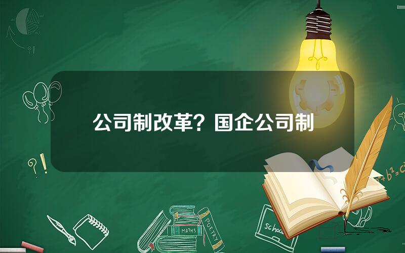 公司制改革？国企公司制