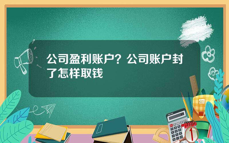 公司盈利账户？公司账户封了怎样取钱