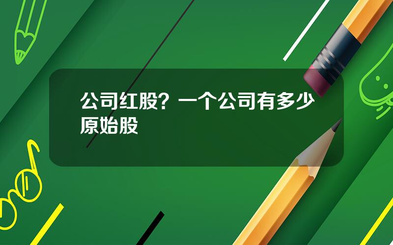 公司红股？一个公司有多少原始股