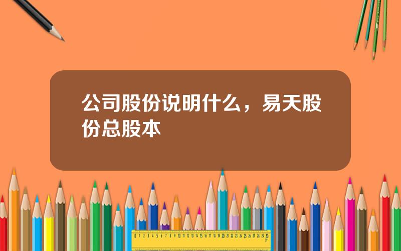 公司股份说明什么，易天股份总股本