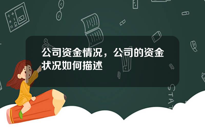 公司资金情况，公司的资金状况如何描述