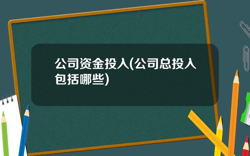 公司资金投入(公司总投入包括哪些)