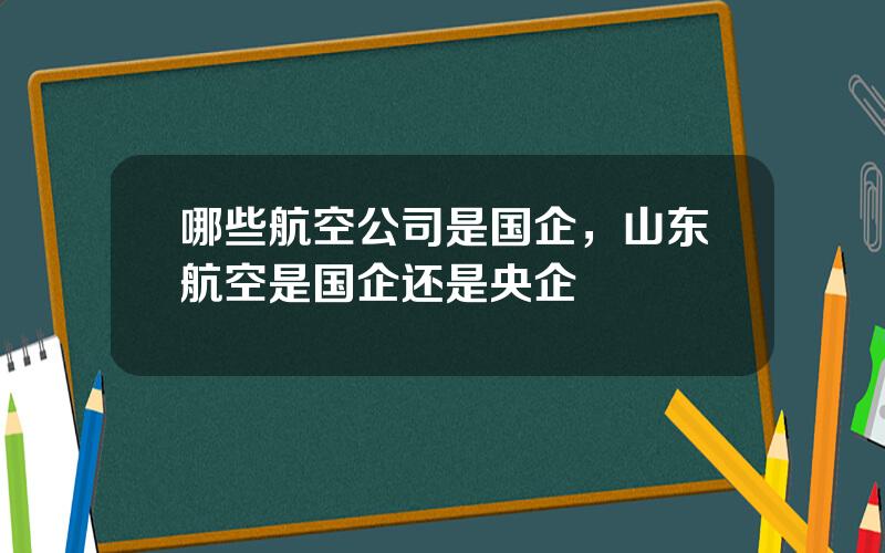 哪些航空公司是国企，山东航空是国企还是央企