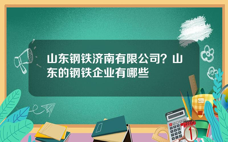 山东钢铁济南有限公司？山东的钢铁企业有哪些