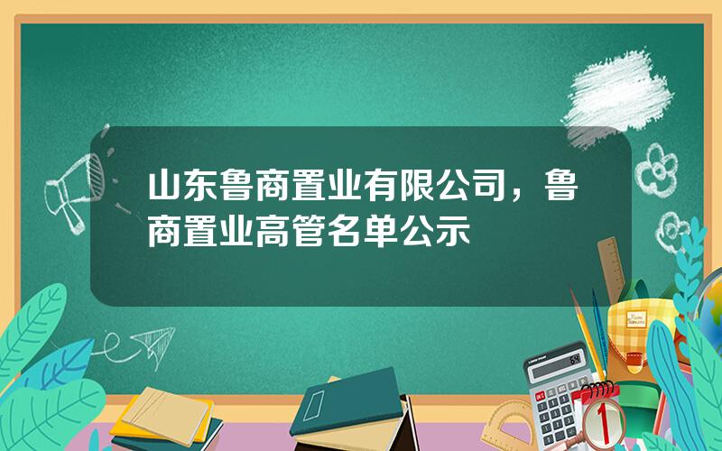 山东鲁商置业有限公司，鲁商置业高管名单公示