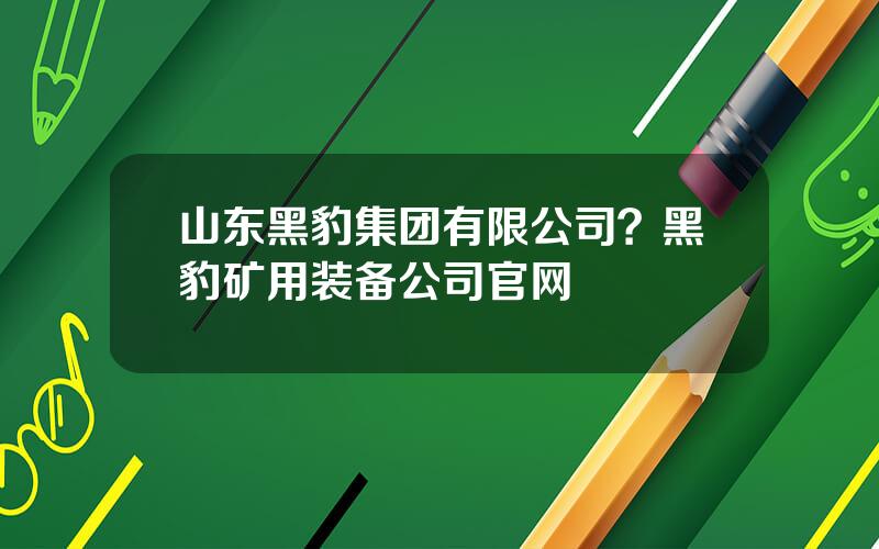 山东黑豹集团有限公司？黑豹矿用装备公司官网