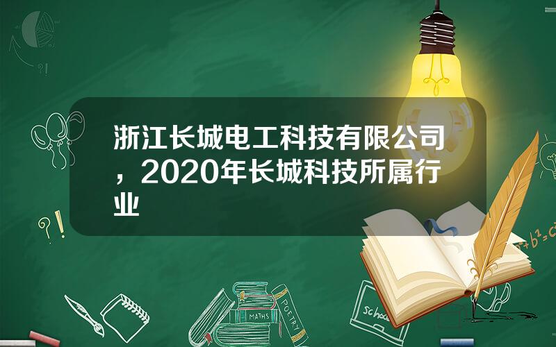 浙江长城电工科技有限公司，2020年长城科技所属行业